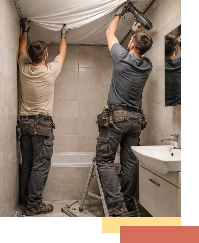 Монтаж натяжного потолка в ванной в Йошкар-Оле быстро и качественно