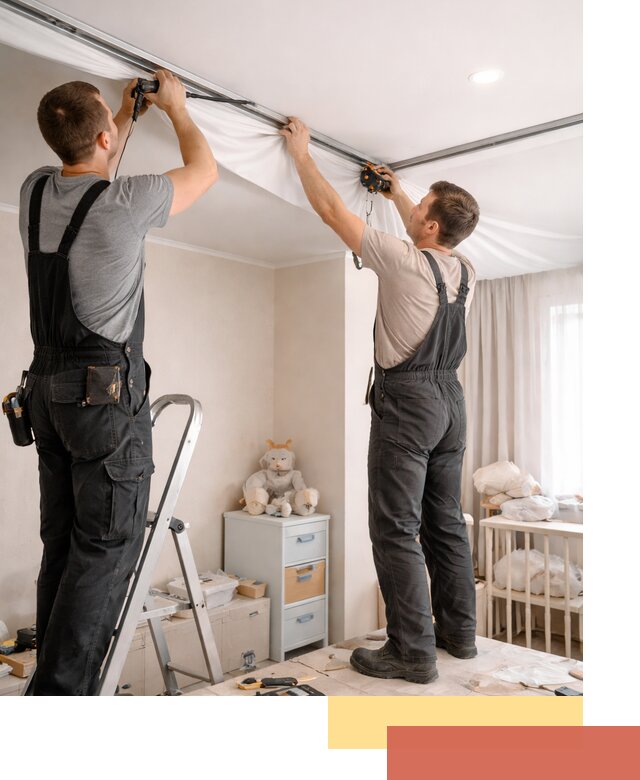 Монтаж натяжного потолка в детской комнате в Йошкар-Оле