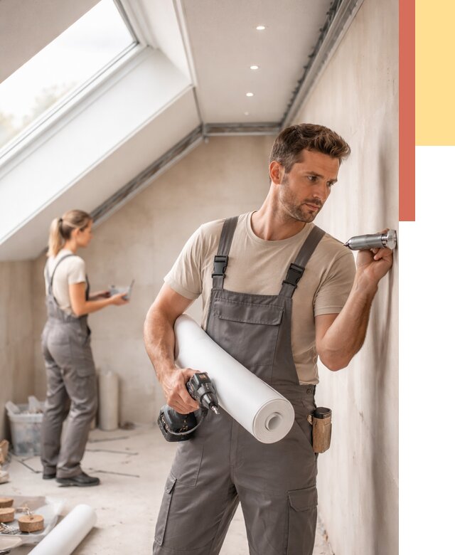 Монтаж натяжного потолка на мансарде в Йошкар-Оле от 3579 руб. | ОТДЕЛОЧНИК-Шкр