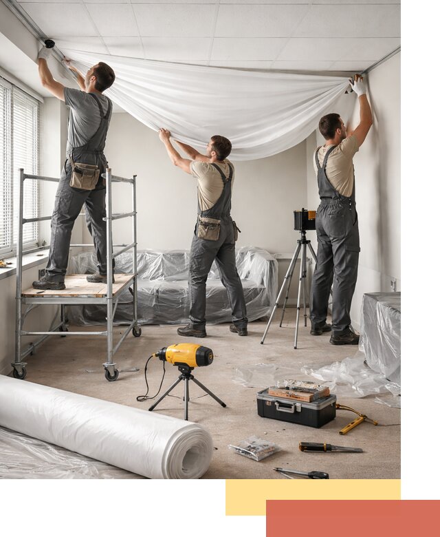 Монтаж натяжного потолка в офисе в Йошкар-Оле