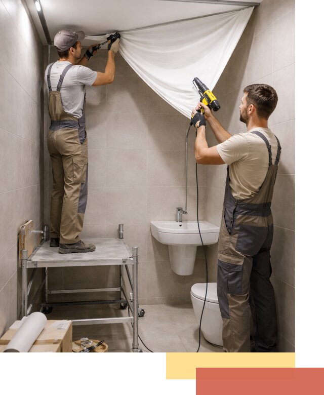 Монтаж натяжного потолка в санузле в Йошкар-Оле