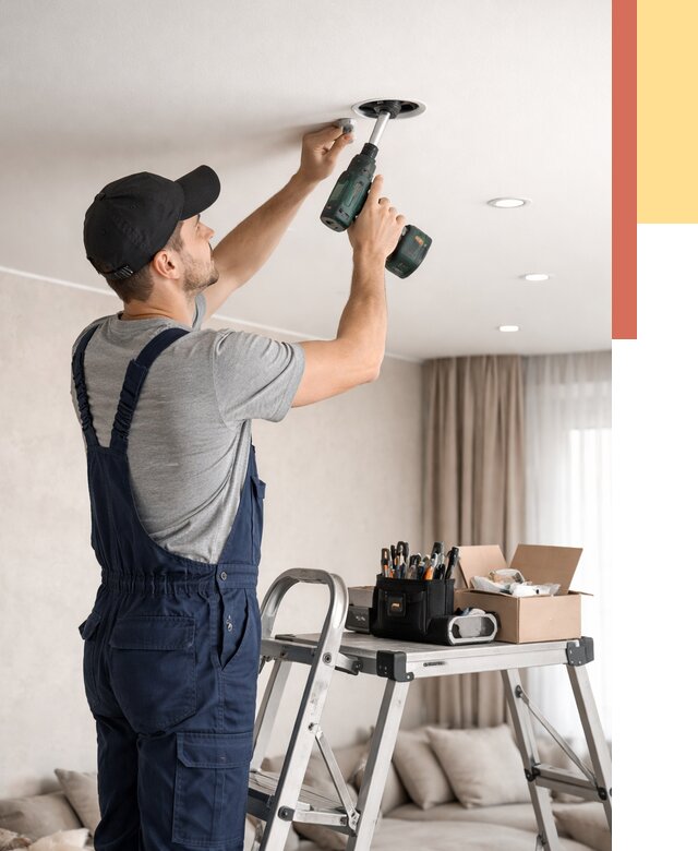 Установка и монтаж точечных светильников в натяжной потолок в Йошкар-Оле от 1841 руб. | ОТДЕЛОЧНИК-Шкр