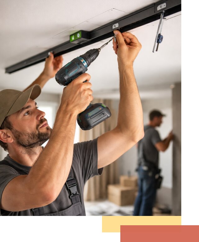 Установка трековых светильников в натяжной потолок в Йошкар-Оле