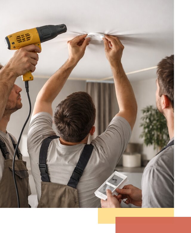 Ремонт прокола полотна натяжного потолка в Йошкар-Оле