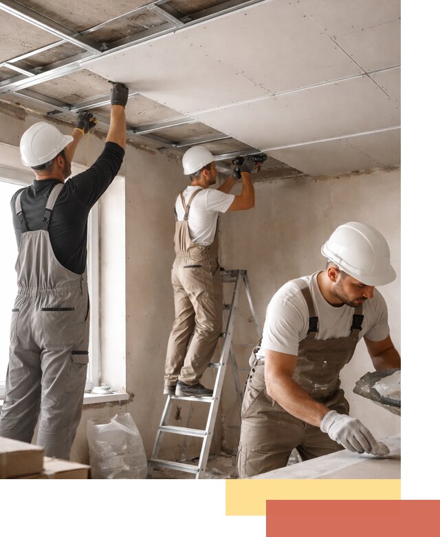 Одноуровневый потолок из гипсокартона в Йошкар-Оле — монтаж и отделка