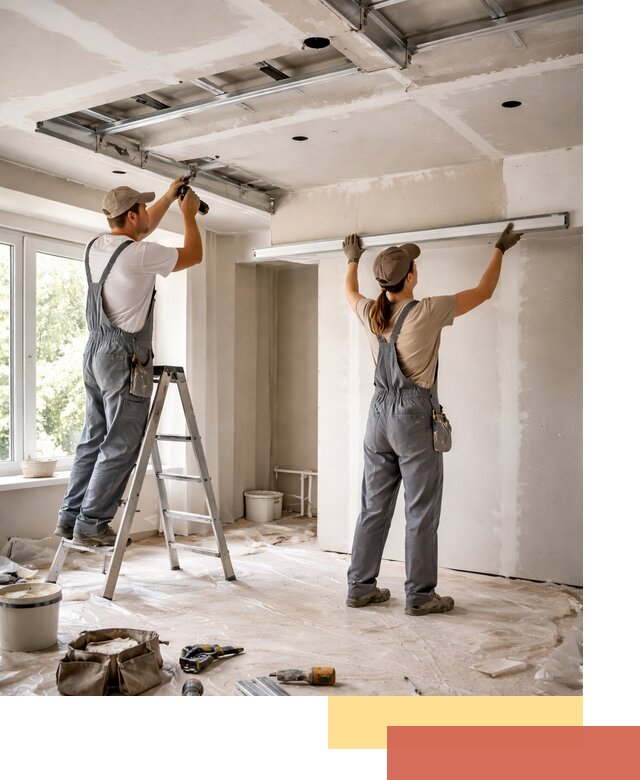 Монтаж многоуровневого потолка из гипсокартона в Йошкар-Оле