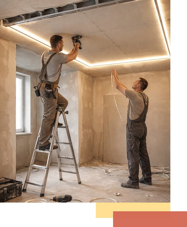 Потолок из гипсокартона с подсветкой в Йошкаре-Ола