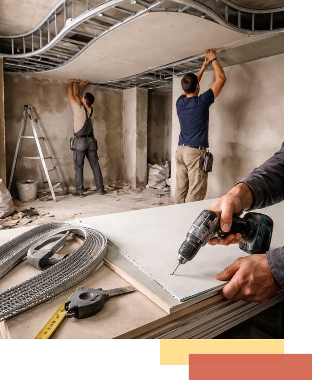 Криволинейный потолок из гипсокартона в Йошкар-Оле — монтаж и отделка