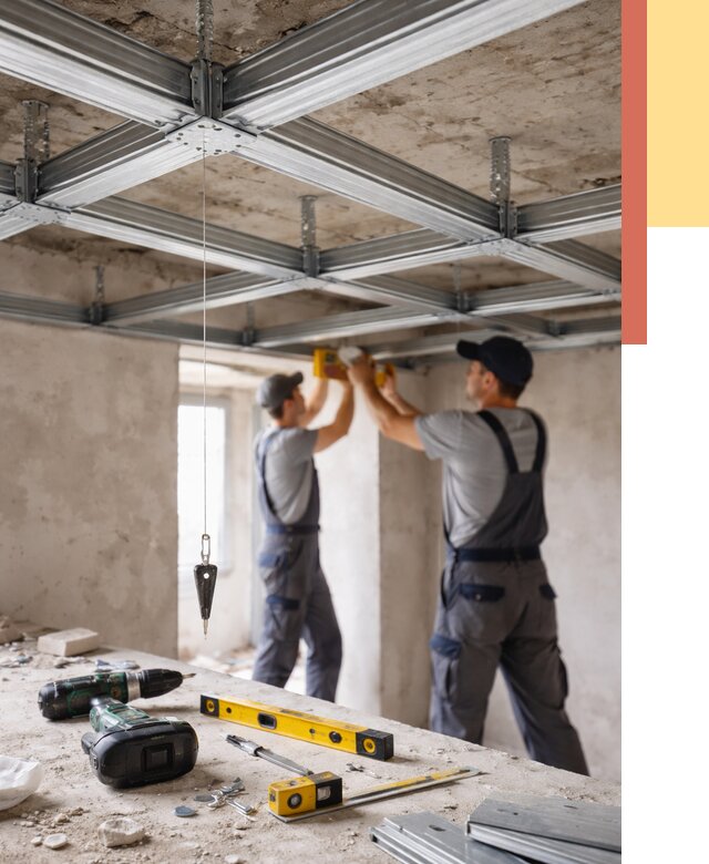 Монтаж каркаса потолка из профиля в Йошкар-Оле от 4602 руб. — услуги ОТДЕЛОЧНИК-Шкр