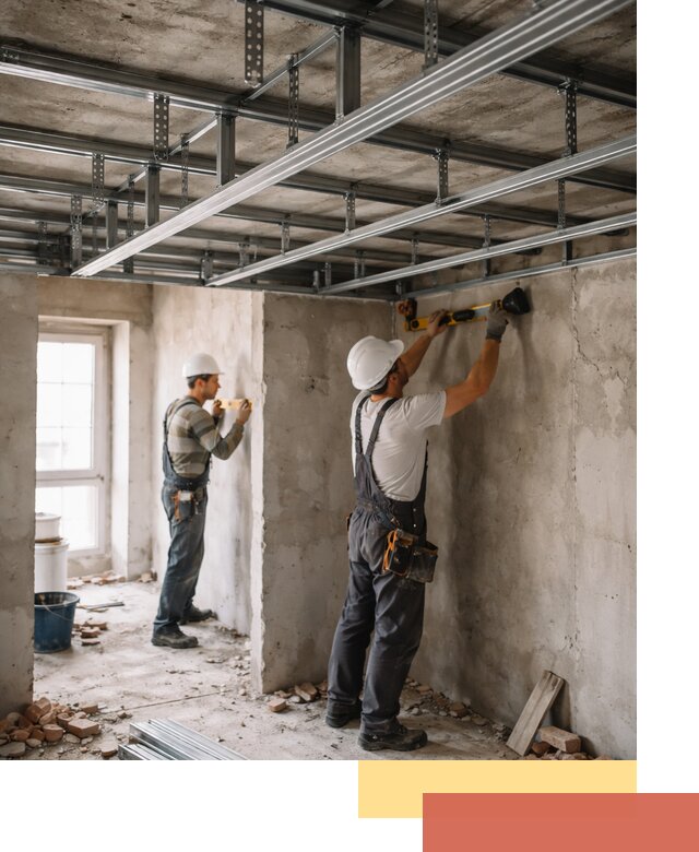 Монтаж каркаса потолка из профильного профиля в Йошкар-Оле