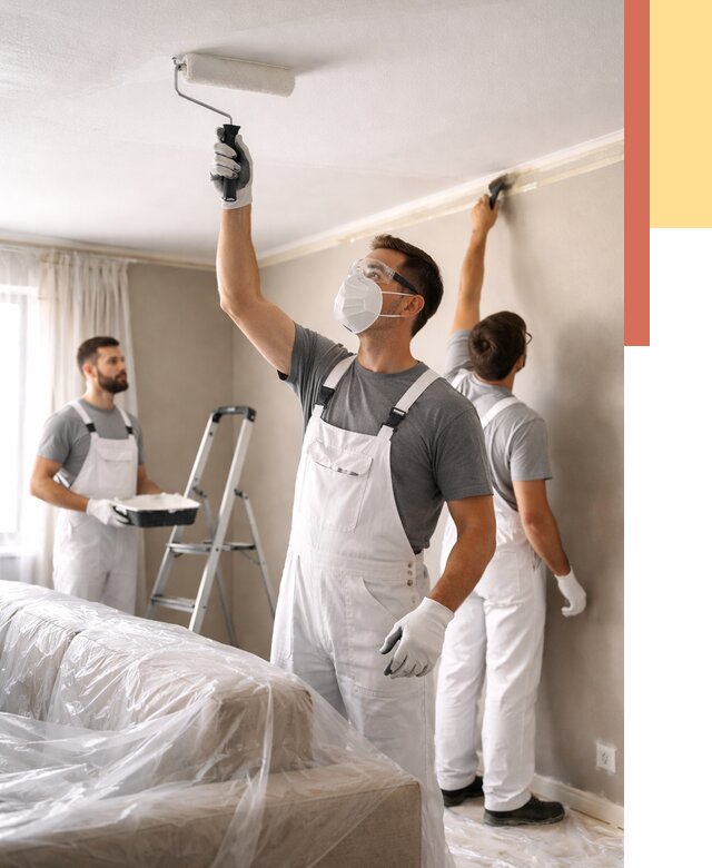 Покраска потолка водоэмельсионной краской в Йошкар-Оле от 2250 руб/м² — услуги под ключ | ОТДЕЛОЧНИК-Шкр