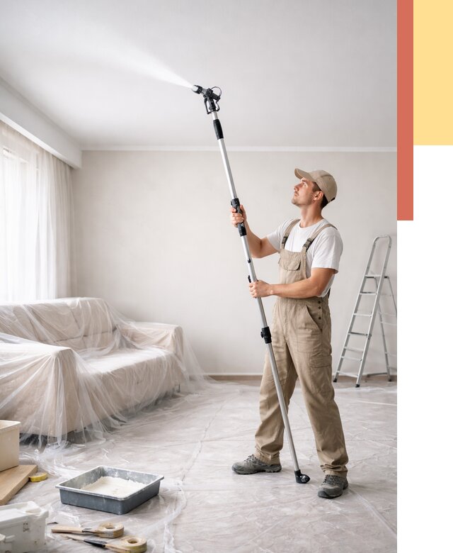 Покраска потолка краскопультом в Йошкар-Оле от 4602 руб. быстро и недорого | ОТДЕЛОЧНИК-Шкр