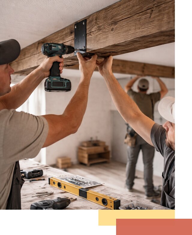 Монтаж декоративных потолочных балок в Йошкар-Оле