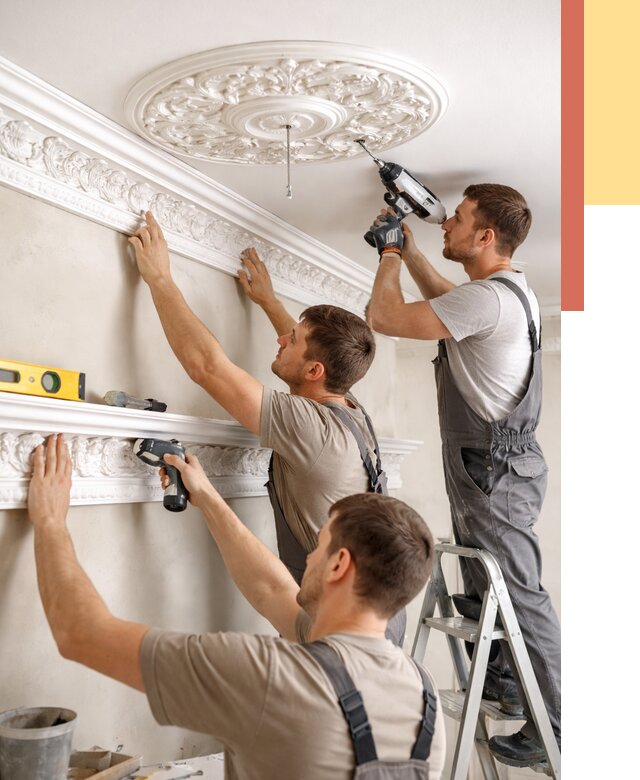 Монтаж лепнины на потолок в Йошкар-Оле от 3272 руб. быстро и недорого | ОТДЕЛОЧНИК-Шкр